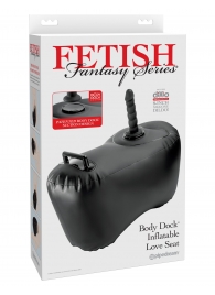 Черное надувное кресло с платформой для фиксации дилдо Body Dock Inflatable Love Seat - Pipedream - купить с доставкой в Вологде