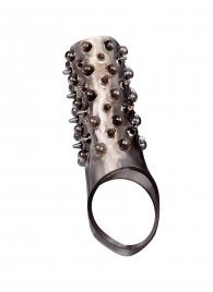 Дымчатая насадка на пенис с шипами и выпуклостями - 12,5 см. - Sex Expert - в Вологде купить с доставкой