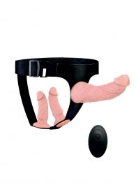 Женский страпон с 3 насадками и вибрацией - Erowoman-Eroman - купить с доставкой в Вологде