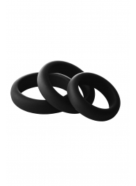Набор из 3 черных эрекционных колец Smooth Silicone Cockring Pack - Dream Toys - в Вологде купить с доставкой