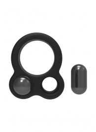 Черное эрекционное кольцо с утяжелителями Cockring Dual Weight - Dream Toys - в Вологде купить с доставкой