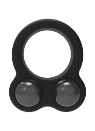 Черное эрекционное кольцо с утяжелителями Cockring Dual Weight - Dream Toys - в Вологде купить с доставкой