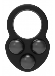 Черное эрекционное кольцо с утяжелителями - Dream Toys - в Вологде купить с доставкой