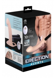 Телесный полый страпон с вибрацией Erection Agents - 24,1 см. - NMC - купить с доставкой в Вологде