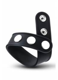 Черное эрекционное кольцо на кнопках - Blush Novelties - в Вологде купить с доставкой