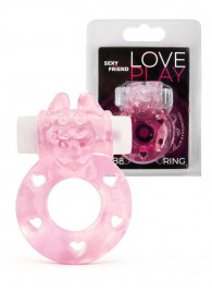 Розовое эрекционное виброкольцо в форме зайчика - 1137 - в Вологде купить с доставкой