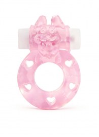 Розовое эрекционное виброкольцо в форме зайчика - 1137 - в Вологде купить с доставкой