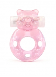 Розовое эрекционное виброкольцо в форме мишки - 1137 - в Вологде купить с доставкой