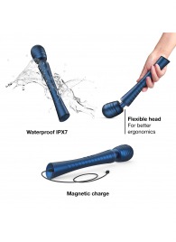 Синий вибромассажёр с насадками Man.wand Edgy - Manwan - в Вологде купить с доставкой