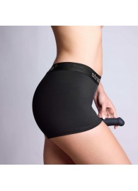 Черные трусики-боксеры для фиксации насадок Strap-on-me Harness Lingerie Allure - size S - Strap-on-me - купить с доставкой в Вологде