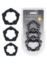 Набор из 3 эрекционных колец Beaded Silicone Cockring Set - Shots Media BV - в Вологде купить с доставкой