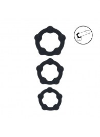 Набор из 3 эрекционных колец Beaded Silicone Cockring Set - Shots Media BV - в Вологде купить с доставкой