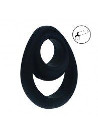 Черное эрекционное кольцо Double Ergo Silicone Cockring - Shots Media BV - в Вологде купить с доставкой