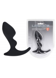 Черная анальная пробка для массажа простаты Double Ripple Silicone Prostate Massager - Shots Media BV - в Вологде купить с доставкой