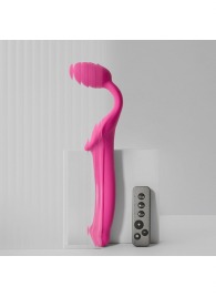 Ярко-розовый безремневой страпон Strap-on-me Vibrating Bendable Strap-On size M - Strap-on-me - купить с доставкой в Вологде