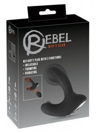 Черная анальная вибропробка с функцией расширения RC Butt Plug with 3 functions - Orion - в Вологде купить с доставкой