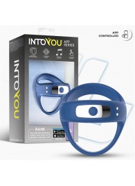 Синее интерактивное эрекционное виброкольцо Rank - Intoyou - в Вологде купить с доставкой
