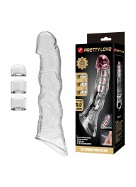 Прозрачный фаллоудлинитель с 3 вставками - 28 см. - Baile - в Вологде купить с доставкой