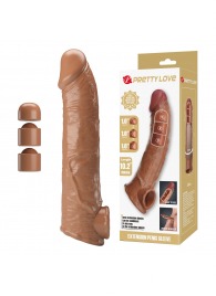 Карамельный фаллоудлинитель с подхватом мошонки Silas - 26 см. - Baile - в Вологде купить с доставкой