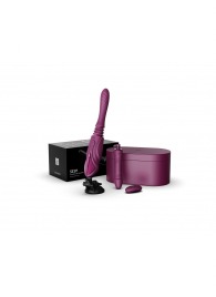 Фиолетовая секс-машина с функцией нагрева, насадками и присоской Sesh - Zalo - купить с доставкой в Вологде