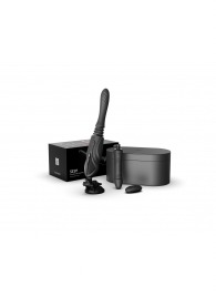 Черная секс-машина с функцией нагрева, насадками и присоской Sesh - Zalo - купить с доставкой в Вологде