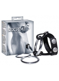 Подхват для мошонки с 3 съемными эрекционными кольцами Leder-Riemen - Orion - в Вологде купить с доставкой