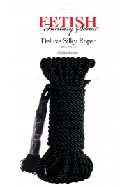 Черная веревка для фиксации Deluxe Silky Rope - 9,75 м. - Pipedream - купить с доставкой в Вологде