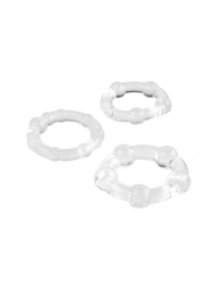 Набор из 3 прозрачных эрекционных колец с разным рельефом - A-toys - в Вологде купить с доставкой