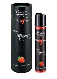 Массажное масло с ароматом клубники Huile de Massage Gourmande Fraise des Bois - 59 мл. - Plaisir Secret - купить с доставкой в Вологде