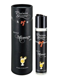 Массажное масло с ароматом пина колады Huile de Massage Gourmande Pina Colada - 59 мл. - Plaisir Secret - купить с доставкой в Вологде