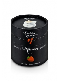 Массажная свеча с ароматом клубники Bougie de Massage Gourmande Fraise - 80 мл. - Plaisir Secret - купить с доставкой в Вологде