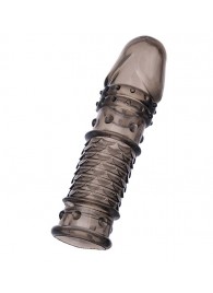 Дымчатая закрытая насадка ToyFa XLover с чешуйками и пупырышками - 13,5 см. - ToyFa - в Вологде купить с доставкой