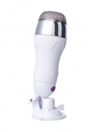 Мастурбатор-вагина в белой колбе с присоской и функцией нагрева - A-toys - в Вологде купить с доставкой