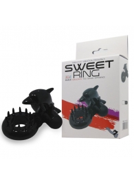 Чёрное эрекционное виброкольцо Sweet Ring с дельфинчиком - Baile - в Вологде купить с доставкой