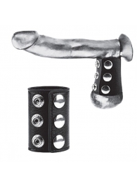 Утяжка на пенис на кнопочках 100% PVC STRAP WITH METAL SNAP - BlueLine - купить с доставкой в Вологде
