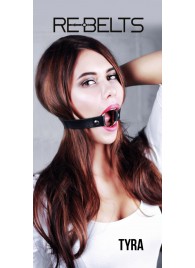 Чёрный кожаный чокер-кляп Tyra Black - Rebelts - купить с доставкой в Вологде