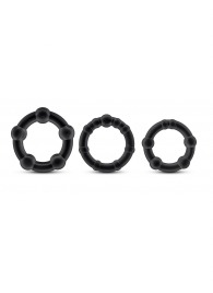 Набор из 3 чёрных эрекционных колец Stay Hard Beaded Cockrings - Blush Novelties - в Вологде купить с доставкой