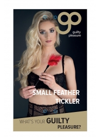 Пластиковая метелочка с красными пёрышками Small Feather Tickler - 32 см. - Blush Novelties - купить с доставкой в Вологде