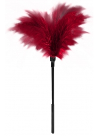 Пластиковая метелочка с красными пёрышками Small Feather Tickler - 32 см. - Blush Novelties - купить с доставкой в Вологде