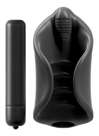 Чёрный мастурбатор Vibrating Silicone Stimulator с вибрацией - Pipedream - в Вологде купить с доставкой