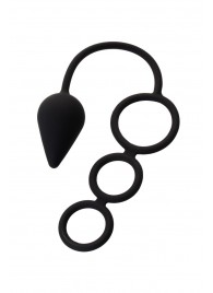Тройное эрекционное кольцо с анальным хвостом Drop M-size - Erotist Adult Toys - в Вологде купить с доставкой