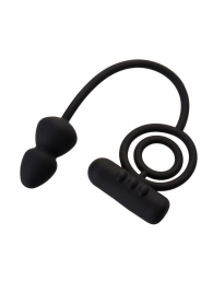 Чёрное эрекционное кольцо с вибропулькой и анальным хвостом - Erotist Adult Toys - в Вологде купить с доставкой