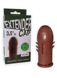 Коричневый латексный удлинитель пениса 3.5 in с шипиками - Sitabella - в Вологде купить с доставкой