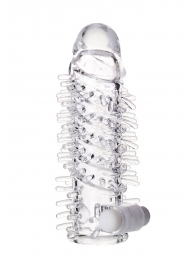 Насадка на пенис TOYFA A-Toys с вибропулей и шипами - 13,4 см. - A-toys - в Вологде купить с доставкой