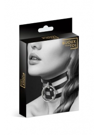 Чёрный тройной чокер с большим кольцом - Bijoux Pour Toi - купить с доставкой в Вологде