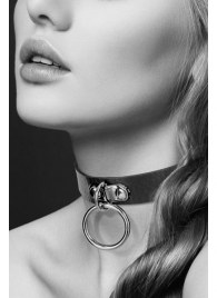Узенький ошейник из полиуретана с кольцом - Bijoux Pour Toi - купить с доставкой в Вологде