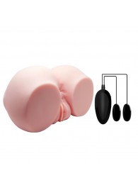 Телесный мастурбатор с двумя любовными тоннелями и вибрацией - Baile - в Вологде купить с доставкой