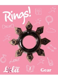 Чёрное эрекционное кольцо Rings Gear - Lola Games - в Вологде купить с доставкой