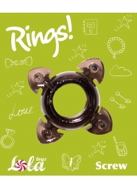Чёрное эрекционное кольцо Rings Screw - Lola Games - в Вологде купить с доставкой