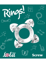 Прозрачное эрекционное кольцо Rings Screw - Lola Games - в Вологде купить с доставкой